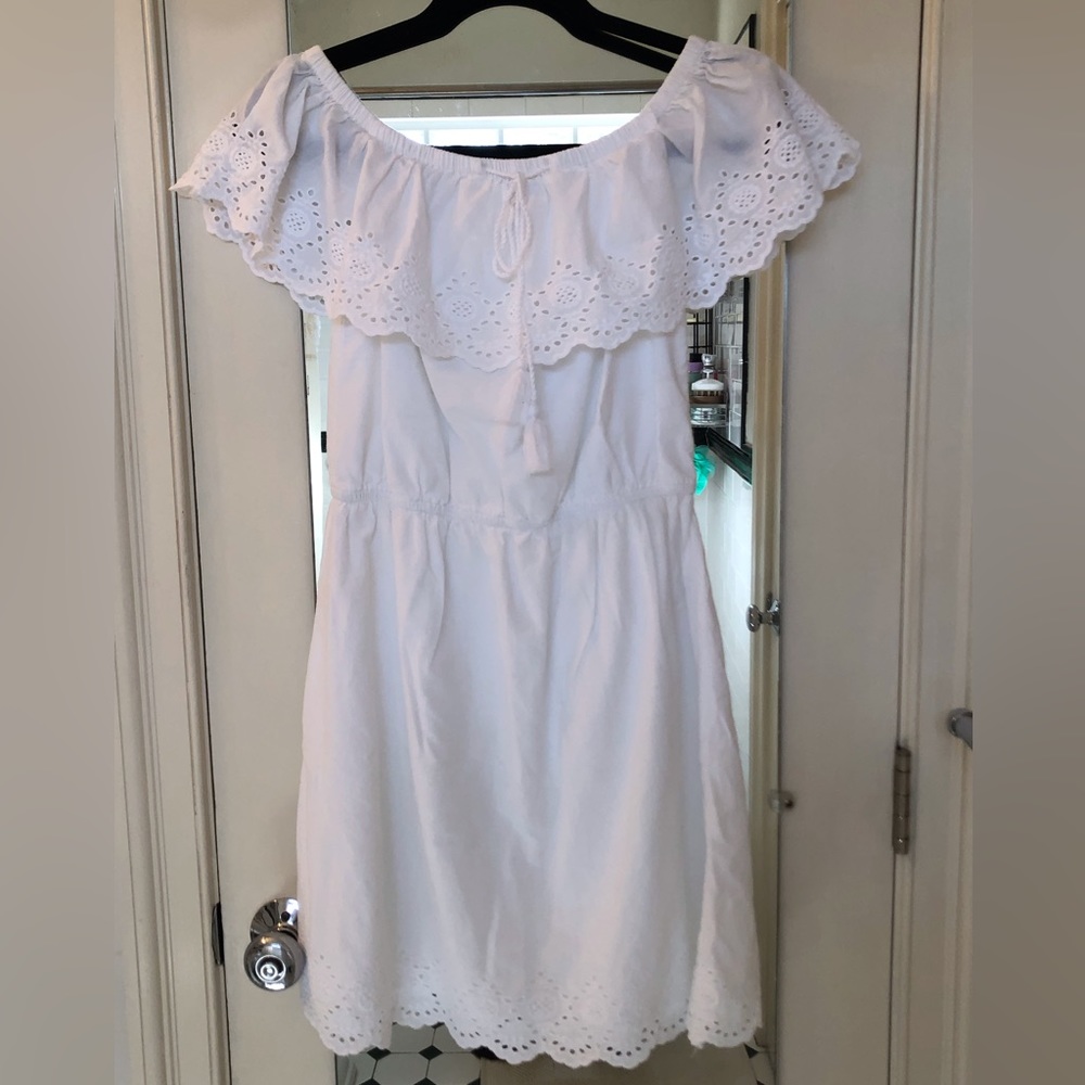 White Cotton Mini Dress